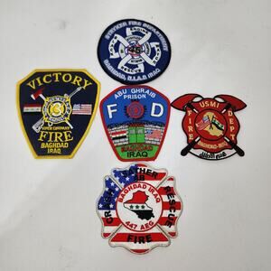 Lot 5 Fire Department Patches Iraq Abu Ghraib Sather Victory Viper Stryker USMI